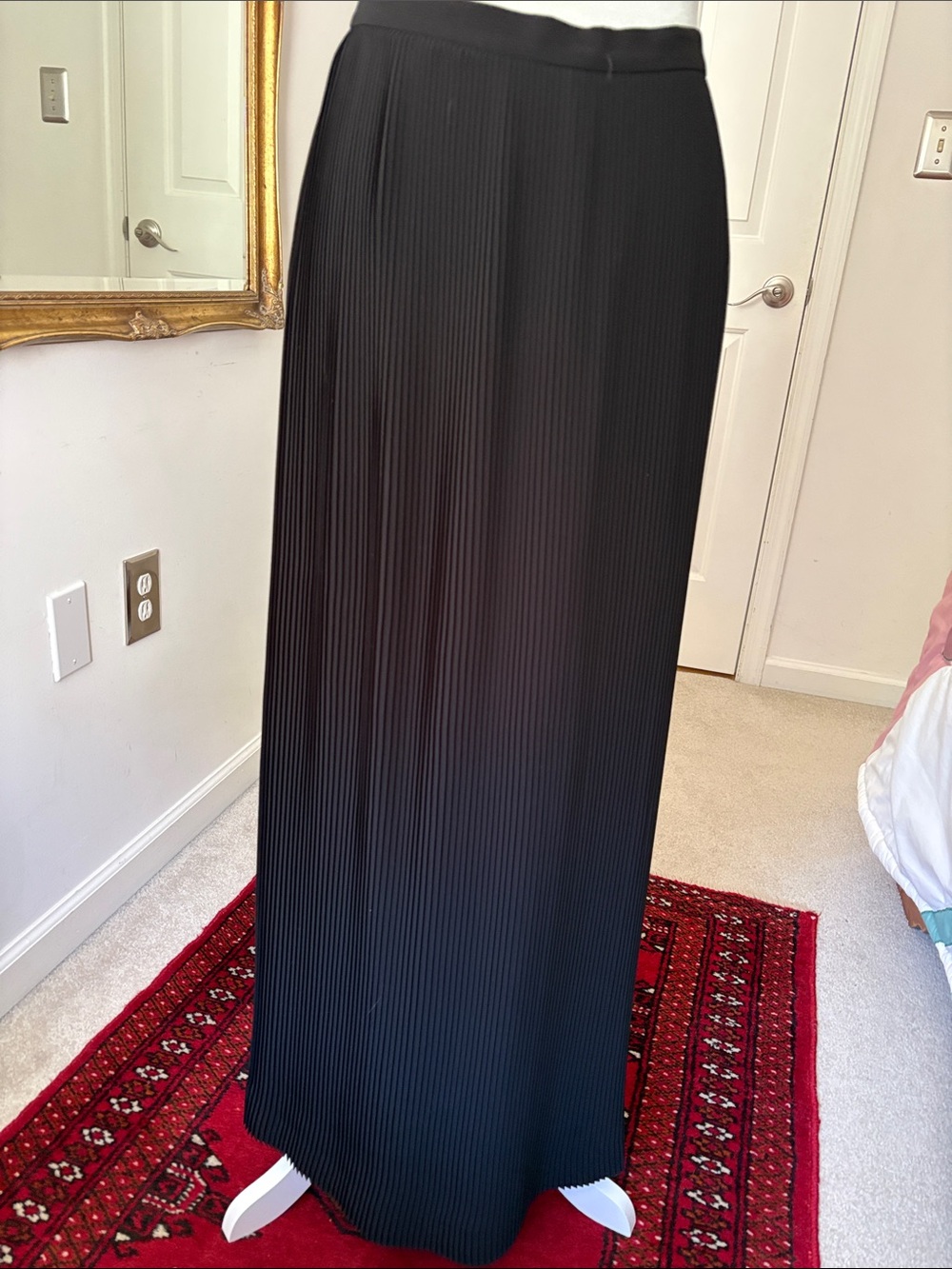 Talbots Black Pleated Maxi Skirt